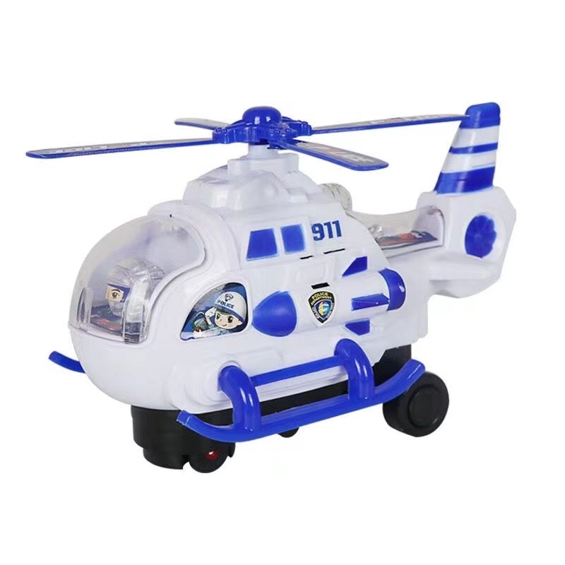 Ovaasy Children's Light and Music Aircraft Electric Universal Helicopter Electric Toy Car Suitable for Boys and Girls Over 3 Years Old